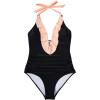 imageSUUKSESS Women Sexy Halter One Piece Swimsuits Ruffle Tummy Control Bathing Suit1 Light Pink Black