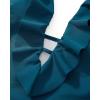 imageSUUKSESS Women Sexy Halter One Piece Swimsuits Ruffle Tummy Control Bathing Suit1 Peacock Blue