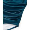 imageSUUKSESS Women Sexy Halter One Piece Swimsuits Ruffle Tummy Control Bathing Suit1 Peacock Blue