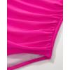 imageSUUKSESS Women Sexy Halter One Piece Swimsuits Ruffle Tummy Control Bathing Suit1 Pink Color Block