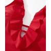 imageSUUKSESS Women Sexy Halter One Piece Swimsuits Ruffle Tummy Control Bathing Suit1 Red