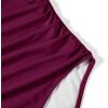 imageSUUKSESS Women Sexy Halter One Piece Swimsuits Ruffle Tummy Control Bathing Suit1 Wine Red