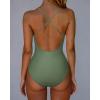 imageSUUKSESS Women Sexy Tummy Control One Piece Swimsuits Square Neck Bathing Suits62 Army Green