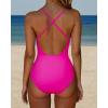 imageSUUKSESS Women Sexy Tummy Control One Piece Swimsuits Square Neck Bathing Suits62 Hot Pink