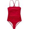 imageSUUKSESS Women Sexy Tummy Control One Piece Swimsuits Square Neck Bathing Suits62 Red