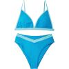 imageSUUKSESS Women Triangle High Cut Bikini Sets Sexy High Waisted 2 Piece Swimsuit57 Blue