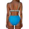 imageSUUKSESS Women Triangle High Cut Bikini Sets Sexy High Waisted 2 Piece Swimsuit57 Blue