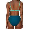 imageSUUKSESS Women Triangle High Cut Bikini Sets Sexy High Waisted 2 Piece Swimsuit57 Green Blue
