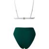 imageSUUKSESS Women Triangle High Cut Bikini Sets Sexy High Waisted 2 Piece Swimsuit57 Green White
