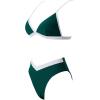 imageSUUKSESS Women Triangle High Cut Bikini Sets Sexy High Waisted 2 Piece Swimsuit57 Green White