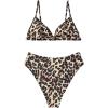imageSUUKSESS Women Triangle High Cut Bikini Sets Sexy High Waisted 2 Piece Swimsuit57 Leopard