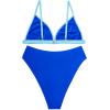 imageSUUKSESS Women Triangle High Cut Bikini Sets Sexy High Waisted 2 Piece Swimsuit57 Neon Royal Blue