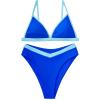 imageSUUKSESS Women Triangle High Cut Bikini Sets Sexy High Waisted 2 Piece Swimsuit57 Neon Royal Blue