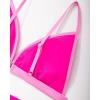 imageSUUKSESS Women Triangle High Cut Bikini Sets Sexy High Waisted 2 Piece Swimsuit57 Pink Color Block