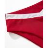 imageSUUKSESS Women Triangle High Cut Bikini Sets Sexy High Waisted 2 Piece Swimsuit57 Red White