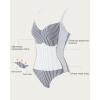 imageSUUKSESS Women Tummy Control One Piece Swimsuit Sexy Crisscross Back Bathing SuitBlue Black Striped