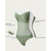 imageSUUKSESS Women Tummy Control One Piece Swimsuit Sexy Crisscross Back Bathing SuitGreen White