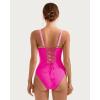 imageSUUKSESS Women Tummy Control One Piece Swimsuit Sexy Crisscross Back Bathing SuitPink