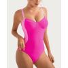 imageSUUKSESS Women Tummy Control One Piece Swimsuit Sexy Crisscross Back Bathing SuitPink