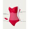 imageSUUKSESS Women Tummy Control One Piece Swimsuit Sexy Crisscross Back Bathing SuitRed