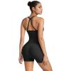 imageSUUKSESS Women 2 Piece Workout Sets High Waisted Tummy Control Biker Shorts Halter Backless Tank TopsBlack