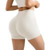 imageSUUKSESS Women 2 Piece Workout Sets High Waisted Tummy Control Biker Shorts Halter Backless Tank TopsWhite