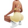 imageSUUKSESS Women Seamless Workout Sets Strappy Sports Bra High Waist Booty Shorts Outfits1 Pale Yellow