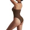 imageSUUKSESS Women Ribbed Bodysuit Sexy Halter Square Neck Sleeveless Padded Tank Top01 Brown