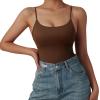 imageSUUKSESS Women Ribbed Sexy Bodysuit Adjustable Spaghetti Strap Padded Tank Top