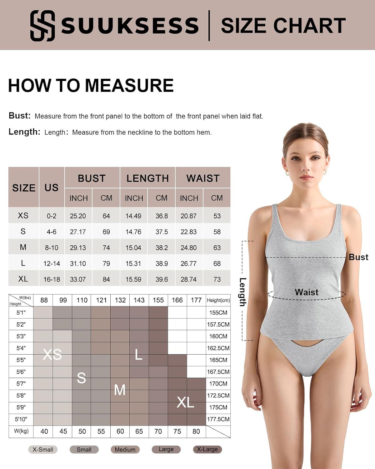 imageSUUKSESS Women Padded Ribbed Long Tank Tops Summer Going Out Basic Scoop Neck Cami TopsRed