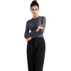 imageSUUKSESS Women Business Casual Long Sleeve Tops Double Lined Basic T ShirtsAsh