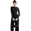 imageSUUKSESS Women Business Casual Long Sleeve Tops Double Lined Basic T ShirtsBlack
