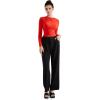 imageSUUKSESS Women Business Casual Long Sleeve Tops Double Lined Basic T ShirtsRed
