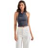imageSUUKSESS Women Halter Backless Tank Tops Sexy Cowl Neck Summer Going Out Cami TopsAsh