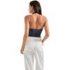 imageSUUKSESS Women Halter Backless Tank Tops Sexy Cowl Neck Summer Going Out Cami TopsAsh