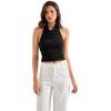 imageSUUKSESS Women Halter Backless Tank Tops Sexy Cowl Neck Summer Going Out Cami TopsBlack