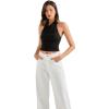 imageSUUKSESS Women Halter Backless Tank Tops Sexy Cowl Neck Summer Going Out Cami TopsBlack