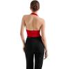 imageSUUKSESS Women Halter Backless Tank Tops Sexy Cowl Neck Summer Going Out Cami TopsRed
