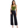 imageSUUKSESS Women Padded Ribbed Long Tank Tops Summer Going Out Basic Scoop Neck Cami TopsArmy Green