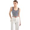 imageSUUKSESS Women Padded Ribbed Long Tank Tops Summer Going Out Basic Scoop Neck Cami TopsBlue White Stripe