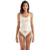 imageSUUKSESS Women Padded Ribbed Long Tank Tops Summer Going Out Basic Scoop Neck Cami TopsCream White