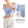 imageSUUKSESS Women Padded Ribbed Long Tank Tops Summer Going Out Basic Scoop Neck Cami TopsLight Blue