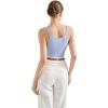 imageSUUKSESS Women Padded Ribbed Long Tank Tops Summer Going Out Basic Scoop Neck Cami TopsLight Blue