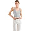 imageSUUKSESS Women Padded Ribbed Long Tank Tops Summer Going Out Basic Scoop Neck Cami TopsLight Grey