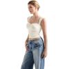 imageSUUKSESS Women Sweetheart V Neck Backless Tank Tops Double Lined Going Out Crop TopsWhite