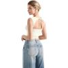 imageSUUKSESS Women Sweetheart V Neck Backless Tank Tops Double Lined Going Out Crop TopsWhite
