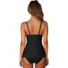 imageSUUKSESS Womens Tummy Control Tankini Swimsuit Push Up Knot Front Bathing SuitBlack