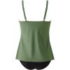 imageSUUKSESS Womens Tummy Control Tankini Swimsuit Push Up Knot Front Bathing SuitGreen