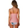 imageSUUKSESS Womens Tummy Control Tankini Swimsuit Push Up Knot Front Bathing SuitPink Multicolor