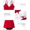 imageSUUKSESS Womens Tummy Control Tankini Swimsuit Push Up Knot Front Bathing SuitRed